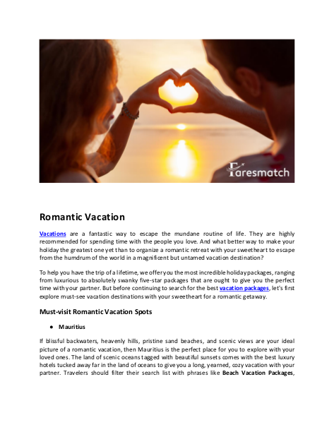 Romantic Vacation | edocr