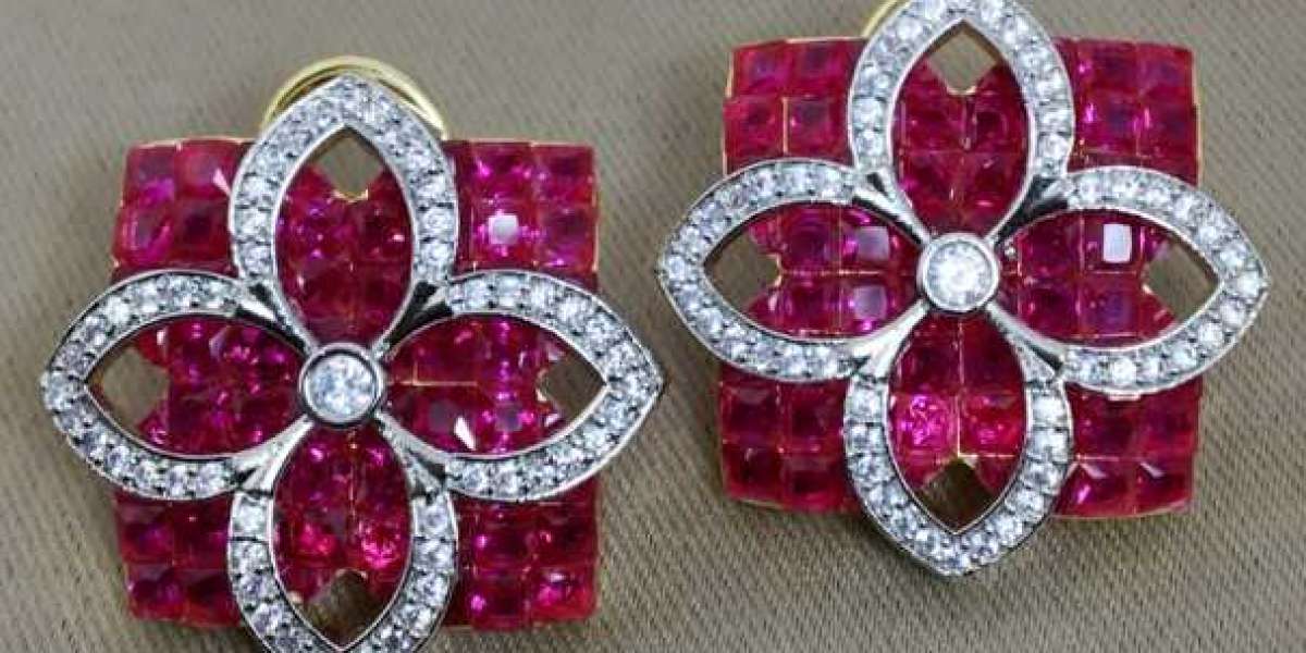 Ruby Floral Earring Big Studs