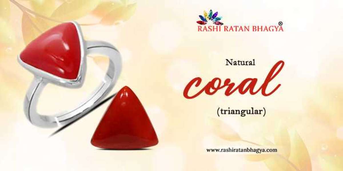 Buy Coral Triangular Stone Online from Rashi Ratan Bhagya