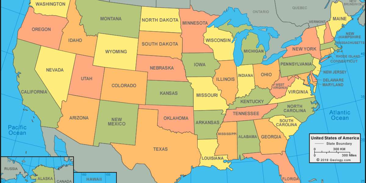 What is a map of the United States used for?