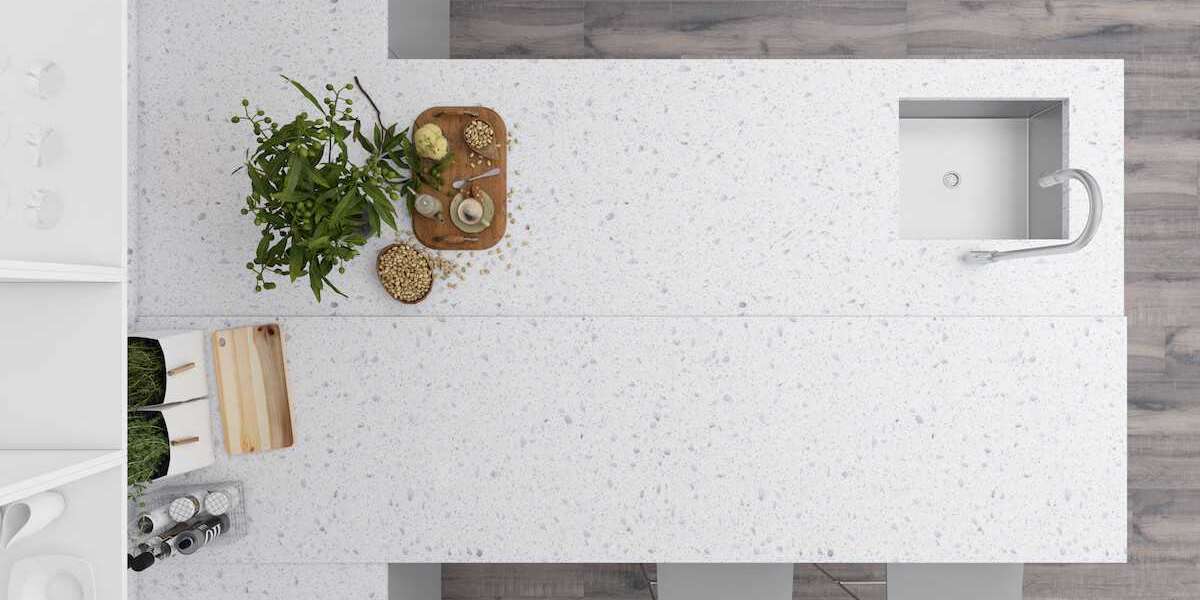 Polished & Beautiful White Quartz Kitchen Worktops- Fugen Stone