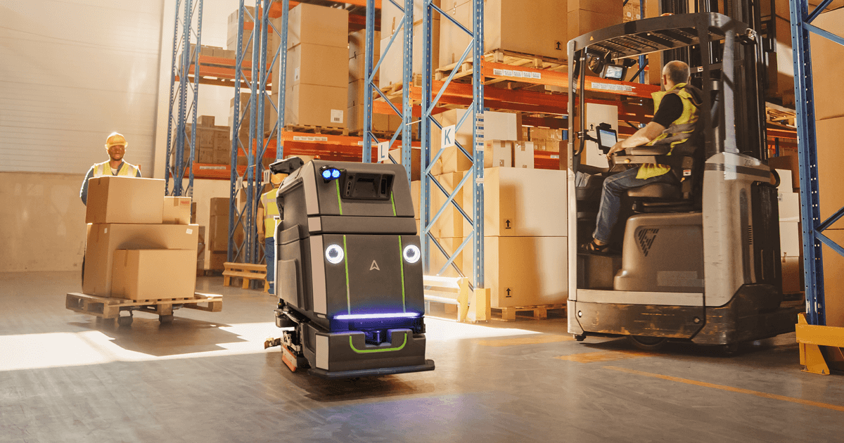 Industrial floor scrubber robot for Warehousing Logistics facilities  | Avidbots